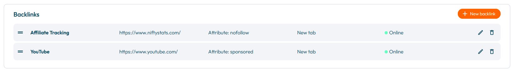 Backlinks in backend