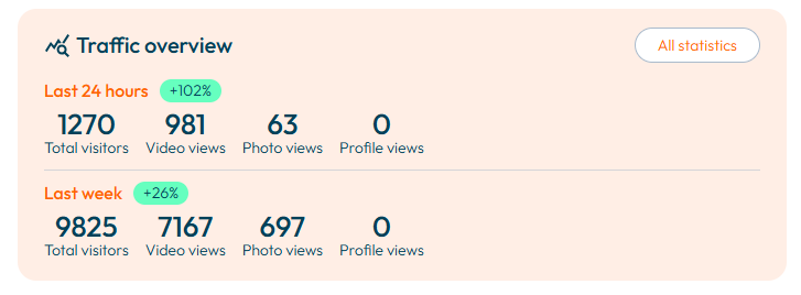 Video site stats